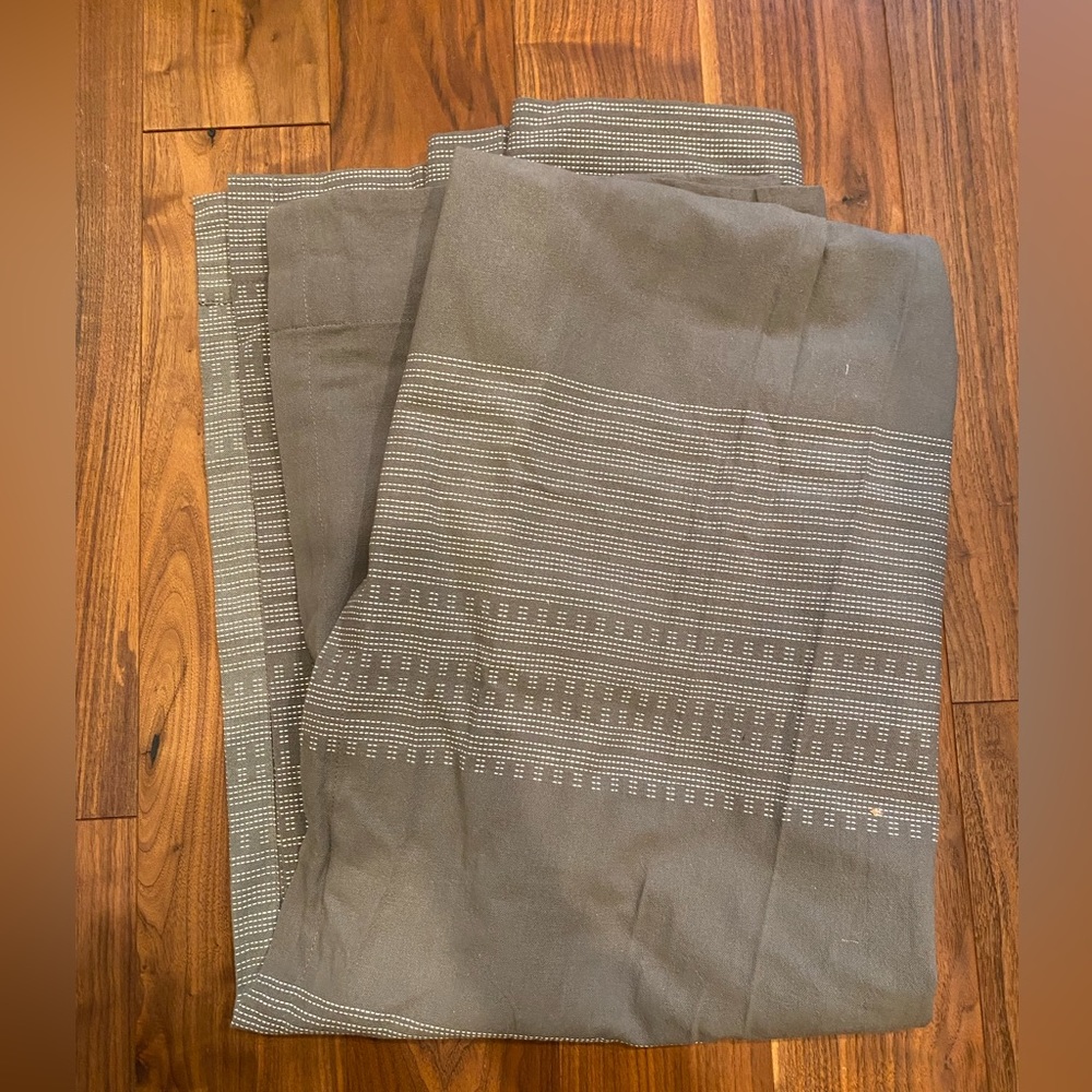 Threshold Grey Embroidered Curtain Panel